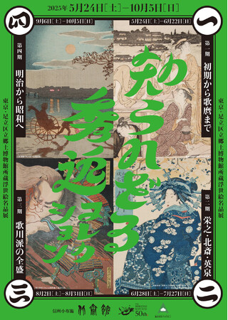 【北斎館】北斎！歌麿！広重！人気作品から「知られざる」名品まで。北斎館創立50周年事業 特別展「知られざる秀逸コレクション 東京・足立区立郷土博物館所蔵浮世絵名品展」5月24日(土)から開催