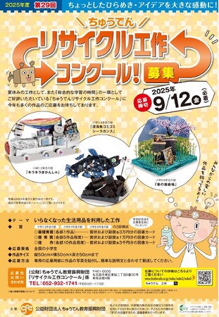 プレスリリース「全国の小学生対象「第29回ちゅうでんリサイクル工作コンクール」作品募集のお知らせ」のイメージ画像
