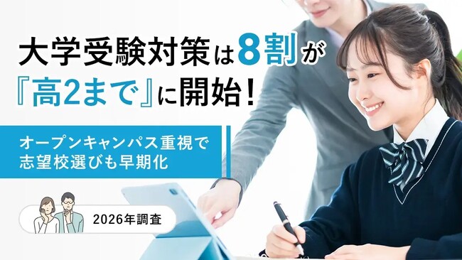 大学受験対策は8割が「高2まで」に開始！オープンキャンパス重視で志望校選びも早期化【2026年調査】