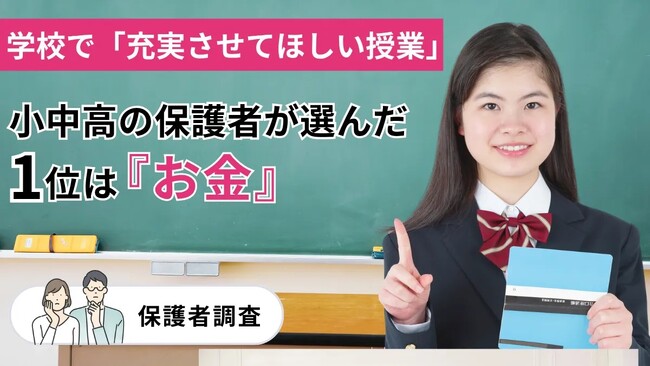 学校の授業で充実させてほしいのは「お金」が最多―生成AIを約2.7倍上回る【保護者調査】