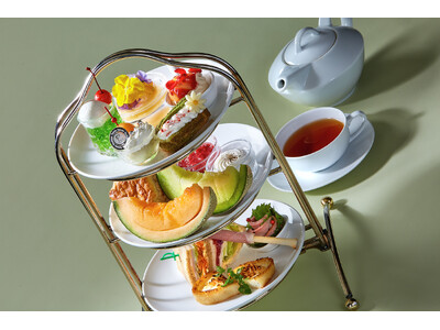【水戸プラザホテル】茨城県産メロンが贅沢に楽しめるアフタヌーンティーセットが登場