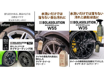 【新商品】BOLASOLUTION（ボラソリューション）から「タイヤ用ガラス系コーティング剤」と「２種類のタイヤ・ホイールクリーナー」が登場！