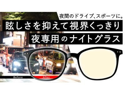 夜のドライブをアシストするレンズメーカー渾身の夜専用「ナイトグラス」Makuakeにて先行販売開始！