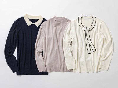 着映えて洗える「ORIHICA美ラクるニット(R)」デザイン・素材感・着心地が異なる３シリーズを展開