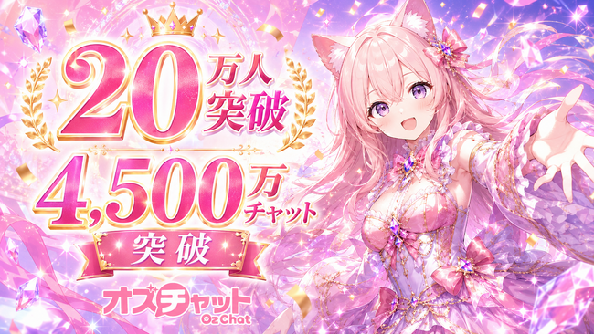 日本発AIキャラクターチャットゲーム「オズチャット -Oz Chat-」、総プレイヤー数20万人・往復チャット数4,500万回を突破。権利者公認の公式AIキャラチャット・AITuber化支援を強化