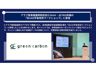 Green Carbon株式会社は、アラブ首長国連邦政府及びJAXA・JETRO共催の「日UAE宇宙官民...