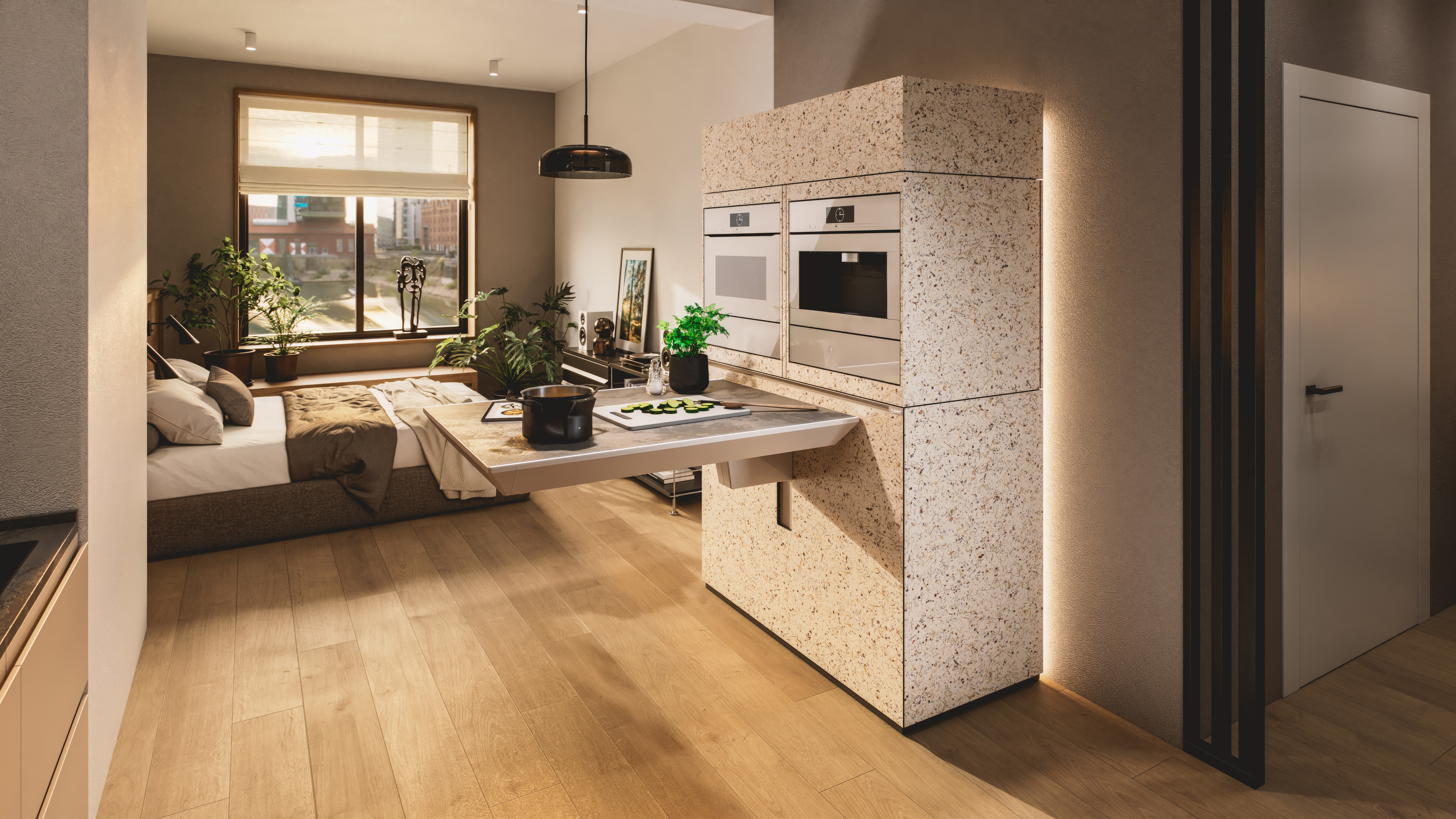 ミラノデザインウィーク2026において、ヘティヒ（Hettich）とミーレ（Miele）が小空間での多機能な暮らしの未来提案を発表