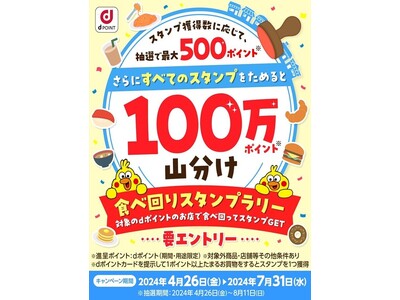 「食べ回りスタンプラリー！ スタンプ獲得数に応じて抽選で最大500ポイントプレゼント！さらに全てのスタン...