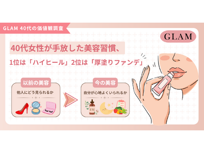 40代女性が手放した美容習慣、1位は「ハイヒール」2位は「厚塗りファンデ」【GLAM価値観調査】