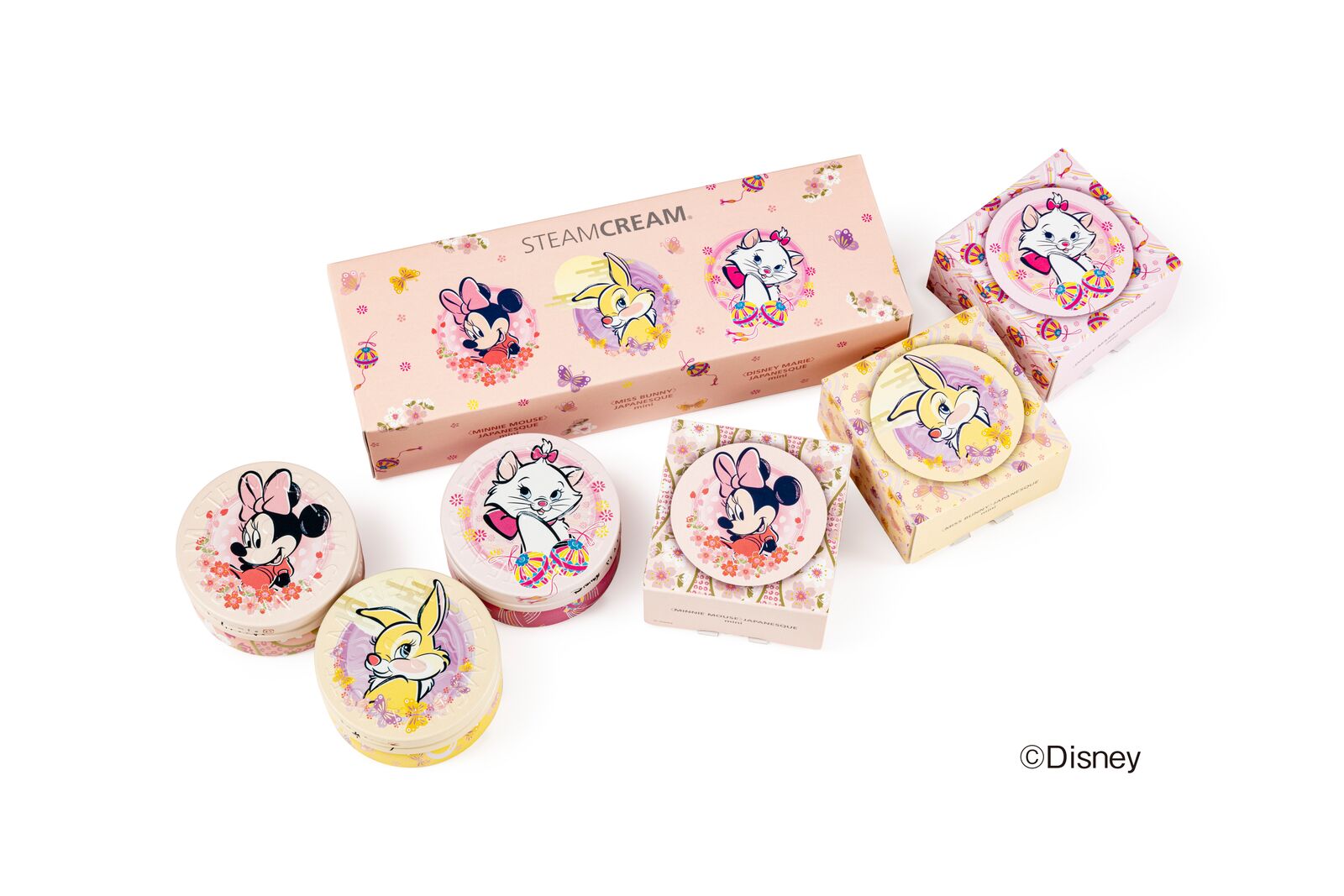 全身用保湿クリーム「スチームクリーム」より、乙女心をくすぐるディズニーキャラクターを集めたmini缶セットが新発売！