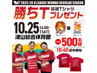 倉敷アブレイズ、いよいよホーム開幕！津山総合体育館を真っ赤に染めよう！ 勝ちT配布・市民招待・サイン会など来場特典も充実！