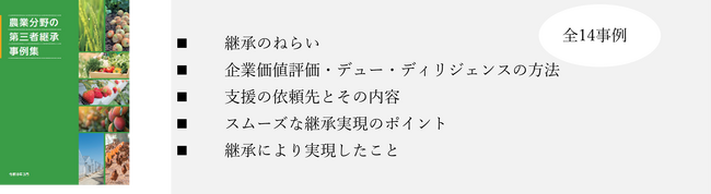 「農業分野の 法人版 第三者継承ガイドライン」および「農業分野の第三者継承事例集」の公表について