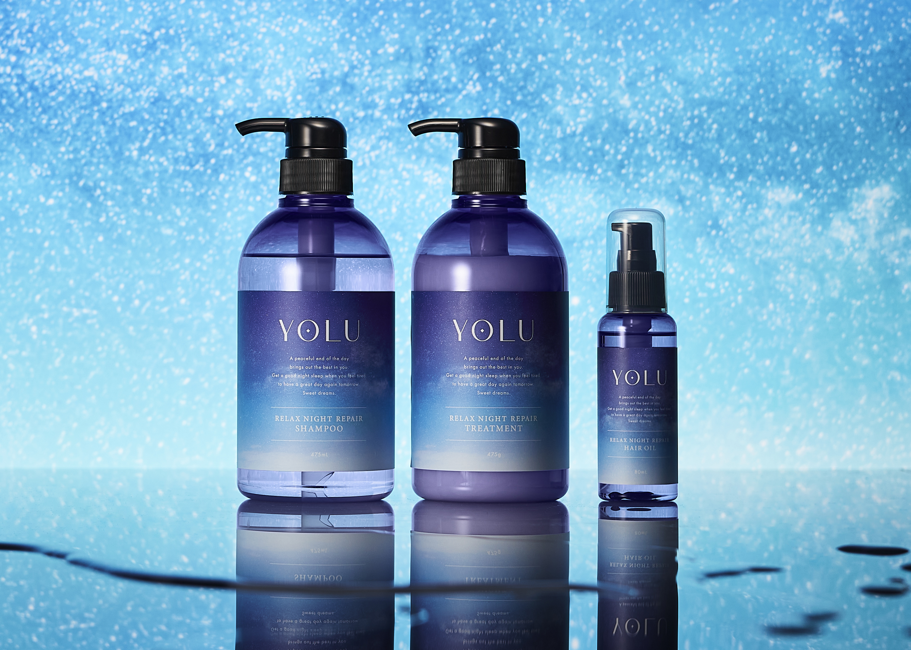 発売からわずか7か月でブランド累計販売数280万突破*の「YOLU」から梅雨のうねり髪も指通りなめらかな うるサラ髪へ導く夜間美容シャンプー「リラックスナイトリペアシリーズ」が4月29日新発売