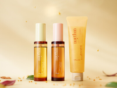 累計販売本数30万本突破*！青山テルマプロデュース「mythｍ」から【季節限定】金木犀×紅茶の香りが新発売！ダメージを受けた髪を補修しながら濡れツヤニュアンス髪を作れるヘアオイルとスタイリングジェル