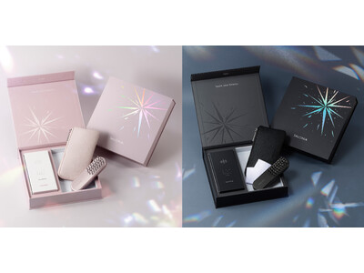 SALONIA初「ホリデーギフトBOX」10月14日数量限定*発売 EMSリフトブラシ・収納ポーチ付き限定セット 特別な季節を彩る限定カラーのピンクも新登場