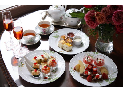 【ホテル長楽館】薔薇咲く季節、文化財の迎賓空間で楽しむ「ローズアフタヌーンティー」を期間限定提供