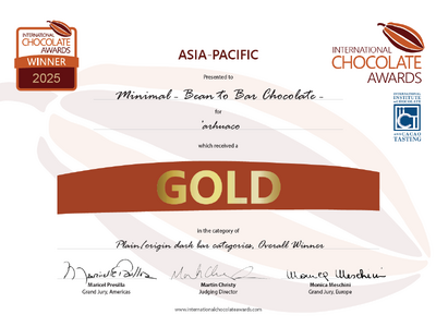 Minimal、チョコレートの世界的品評会「International Chocolate Awards...
