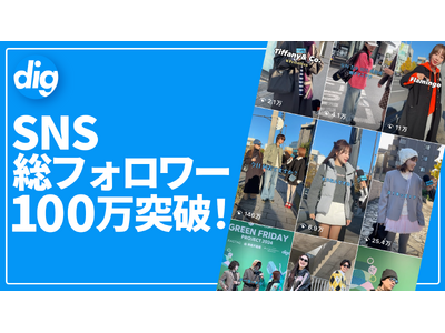 ファッションフリマアプリ「digdig（ディグディグ）」運営のSNSが総フォロワー100万突破