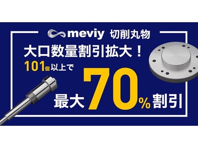 機械部品調達のAIプラットフォーム「meviy」【価格改定】大口数量における割引率を大幅刷新