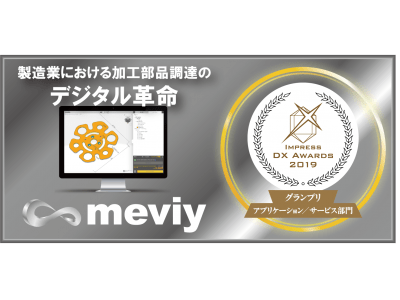 製造業における加工部品調達のデジタル革命「meviy」『Impress DX Awards 2019』 アプリケーション部門グランプリ受賞
