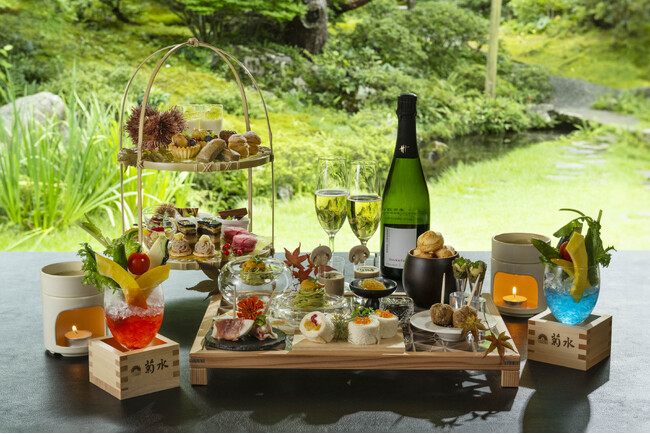 【南禅寺参道 菊水】―2025年10月よりアフタヌーンティー「山紫水明」提供開始― 竹細工職人・大江啓司氏のティースタンドと共に旬の味覚を楽しむ優雅なひとときを ～ウエルカムシャンパン付～