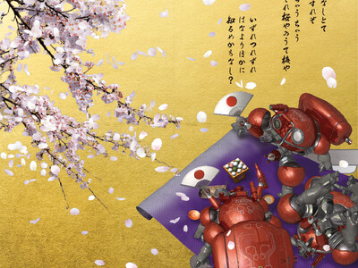 士郎正宗氏書き下ろし屏風画が洋金箔ステッカーに「TechnoByobu: TB-02 攻殻機動隊」購入特...