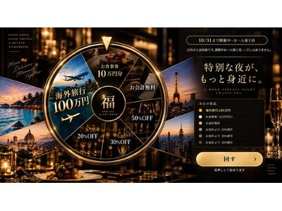 「ご飯を食べに行くつもりが、海外旅行へ!?」一石三鳥グループ、100万円分の海外旅行が当たる新アプリを10月13日解禁！