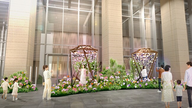 春の東京ミッドタウン八重洲に花びらが舞う空間「FLOWER SHOWER」が登場。 「Hello, Spring! 2026 in TOKYO MIDTOWN YAESU」開催
