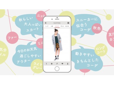 ファッションレンタルサービス『SUSTINA(サスティナ) 』AI(人工知能)を活用した洋服おすすめ提案機能を10月下旬より提供開始～将来はAIと対話しながら洋服選び～