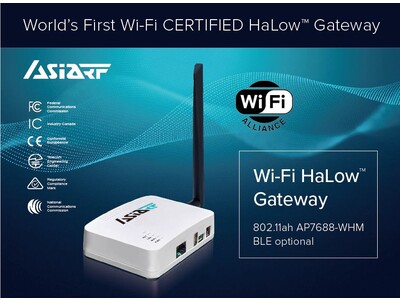 AsiaRF、業界初のWi-Fi CERTIFIED HaLow(TM) IoTゲートウェイを発売