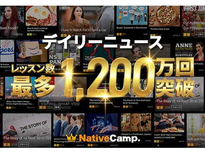 【英会話レッスン回数無制限】「生きた英語」を毎日更新の時事ネタで学ぶネイティブキャンプの人気教材「デイリーニュース」、累計1,200万レッスンを突破