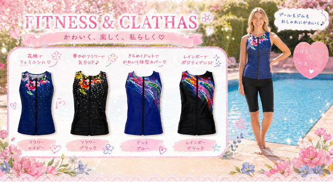 【ブランド初】CLATHASから待望のフィットネス水着が誕生！銀糸のカメリアが輝く「セパレート水着」新発売 上品な「カメリア」ロゴと美シルエット 大人の女性に向けた機能美あふれるスイムウェアが初展開