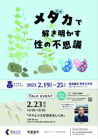 熊大まちなかキャンパス「メダカで解き明かす性の不思議」展を開催します