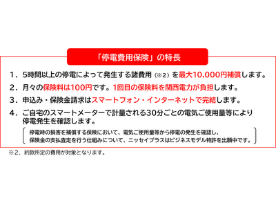 「停電費用保険」の販売開始～日本生命グループと関西電力の協業取組み～