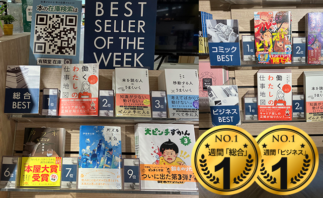 プレスリリース「『働くわたしの仕事地図』が有隣堂アトレ恵比寿店 週間総合ランキングで第1位を獲得！／『女の転職type』20周年記念書籍」のイメージ画像