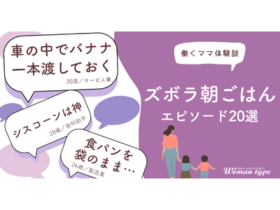 ワーママの朝の救世主は！？ 『Woman type』が働くママ100人のリアルな「究極ズボラ朝ごはん」を大公開