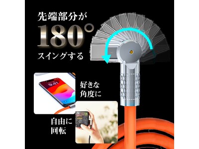 【日本初*】"タイプC"USB充電ケーブルの新境地。自在に"180°曲がる"！「スイング・ケーブル」を発表【BZGLAM】