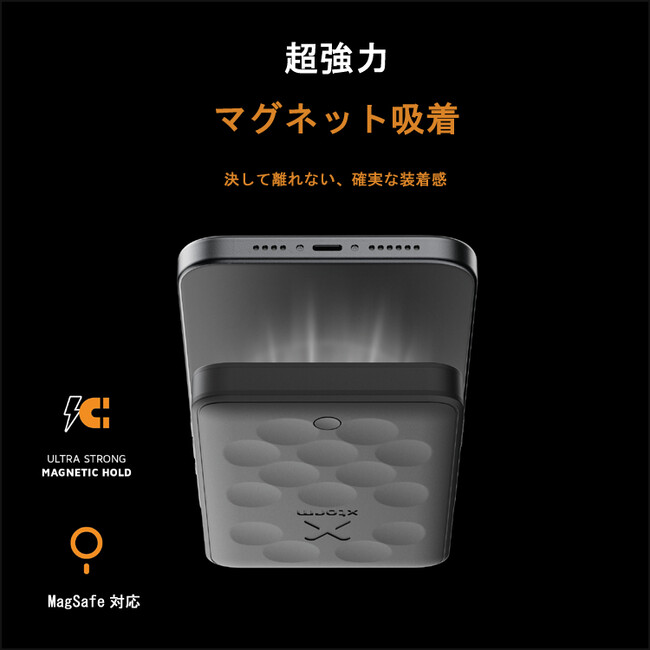 オランダ「Xtorm」より、手のひらサイズでスマホにパワーブーストするMagSafe互換のモバイルバッテリーが登場。5,000mAhの容量と18W急速充電、パススルー機能搭載で1日中安心。