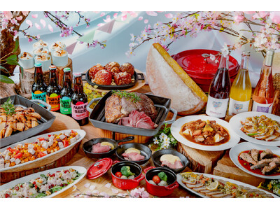 お花見×アウトドア料理をインドアで。新感覚の「桜・グランピングブッフェ」が3月2日からスタート！春のハレの日を祝う、ラクレットがとろける豪快アウトドア料理と、ビストロフレンチの融合
