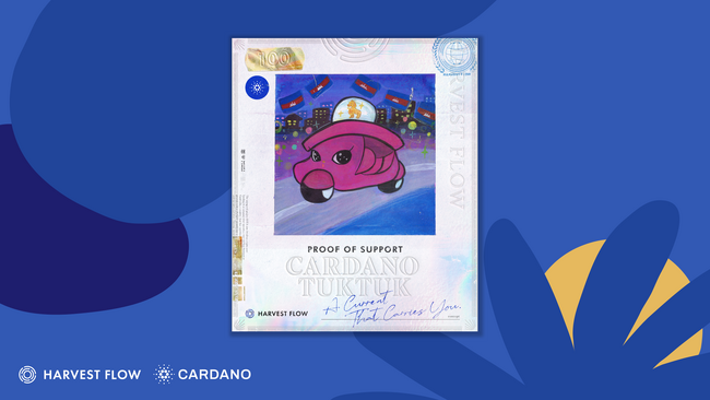 HARVEST FLOW、Cardanoに新プール「Cardano Tuktuk」を開設–過去最短3ヶ月・100 ADAから始める社会貢献