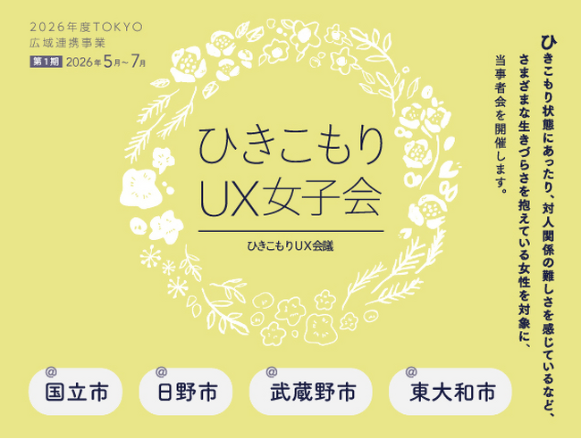 女性のひきこもりや生きづらさを抱える方が集う『ひきこもりUX女子会』＆『つながる待合室』6月22日（月）日野市で開催！！