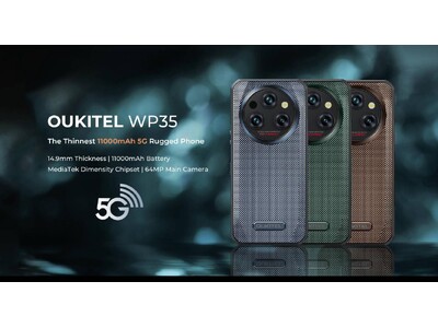 OUKITEL WP35がAliExpressで正式に登場：世界最薄の11000mAh 5Gタフネススマートフォンで高級なダイヤモンド柄のビジネススタイルを提供