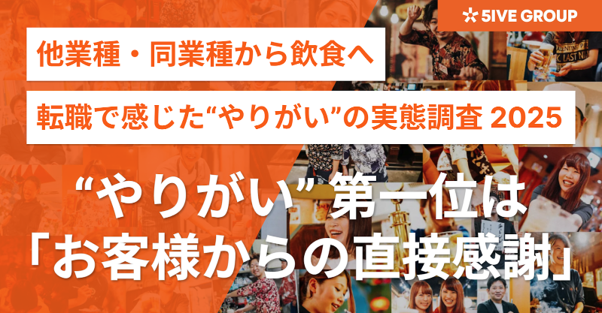 【調査リリース】他業種・同業種から飲食へ転職で感じた“やりがい”の実態調査 2025