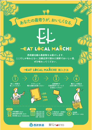 地産地消の野菜直売「eat local marche」をスタート！！第一弾として西武鉄道駅構内で実証実験を行います！