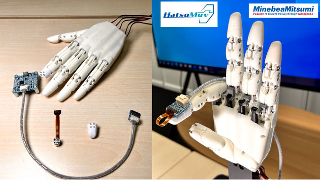 HatsuMuv、ミネベアミツミ製小型6軸力覚センサーをHatsuHandに組み込み、実験を実施！