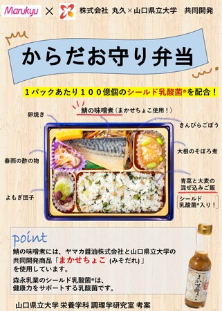 森永乳業株式会社と山口県立大学、県内企業と共同開発したヘルスケア商品「からだお守り弁当」を発売します