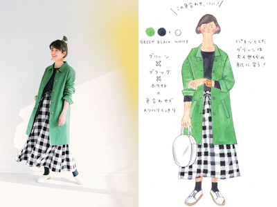 イラストレーターの堀川波さんとコラボした「色を楽しむ大人のコート」「モノトーンコーディネイトセット」がフェリシモのファッションブランド「Live in comfort」から新登場