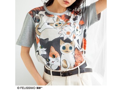 ぎゅぎゅっと集まった猫たちに視線くぎづけ！ 漫画家 山野りんりんさんとつくった「猫好き猛アピールTシャツフルカラー」が「フェリシモ猫部(TM)」から新登場