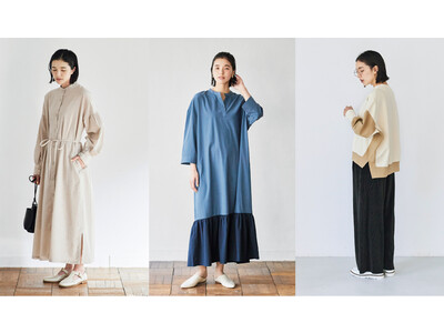 スタイリスト佐藤かながカタチにしたブランド「avecmoi［アヴェクモワ］」が、着映えもかなえてフレキシブルに羽織れるワンピースなど2023年春の新作を発表