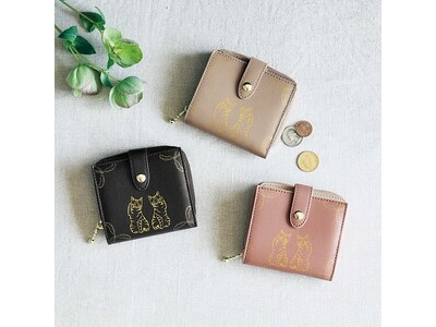 福よこいこい！ ダブル招き猫のスリムな二つ折り財布がフェリシモ「猫部(TM)」から新登場